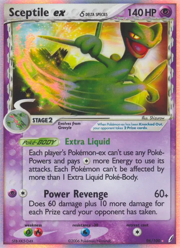 Sceptile ex δ - Crystal Guardians 096/100 (Rare Holo EX)