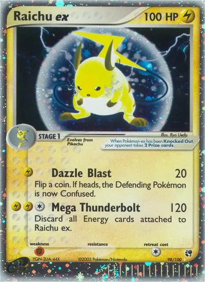 Raichu ex - Sandstorm 098/100 (Rare Holo EX)
