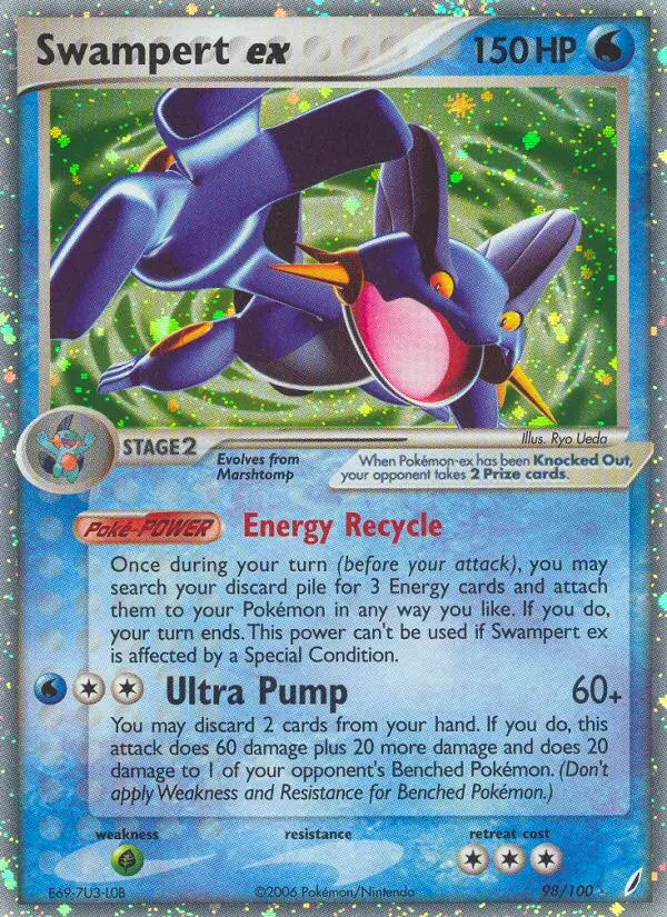Swampert ex - Crystal Guardians 098/100 (Rare Holo EX)