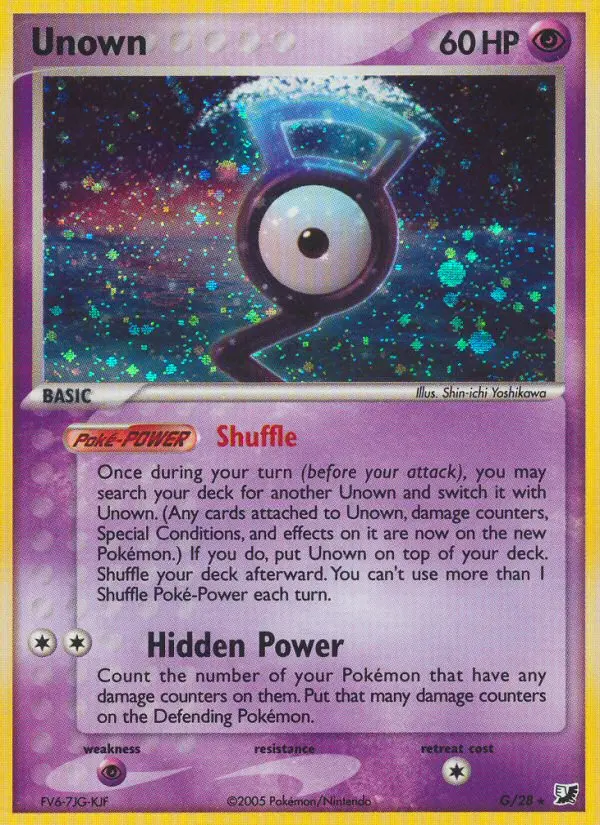 Unown - Unseen Forces G (Reverse Holo)