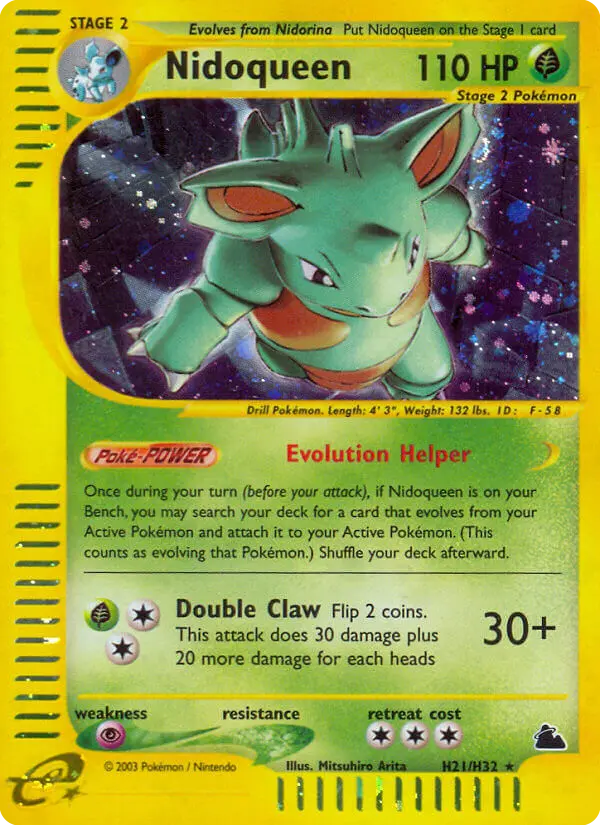 Nidoqueen - Skyridge H21 (Reverse Holo)