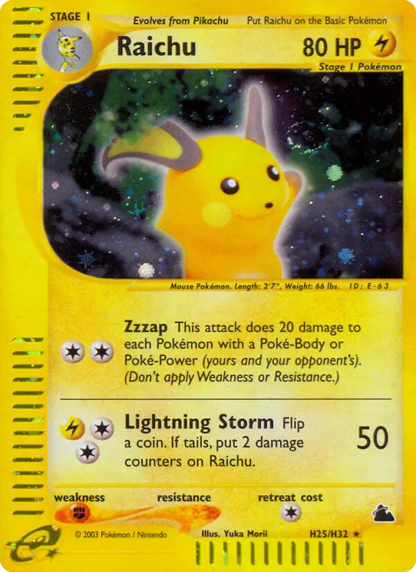 Raichu - Skyridge H25 (Reverse Holo)