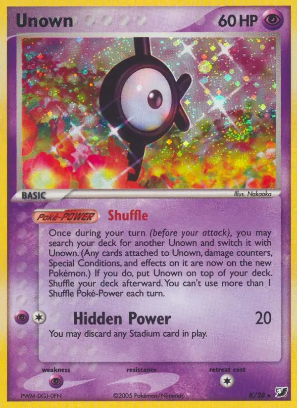 Unown - Unseen Forces K (Reverse Holo)