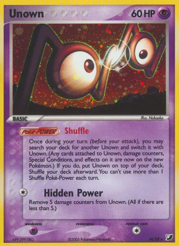 Unown - Unseen Forces N (Reverse Holo)