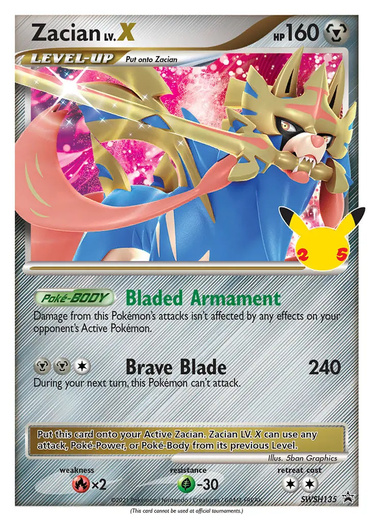 Zacian LV.X - SWSH Black Star Promos SWSH135 (Holo)