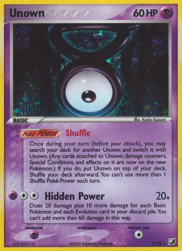 Unown - Unseen Forces V (Reverse Holo)