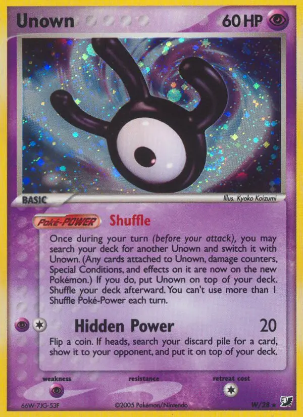 Unown - Unseen Forces W (Reverse Holo)